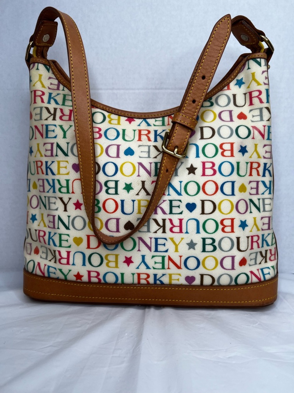 Dooney Bourke Women's Vintage Y2k Rainbow Monogram Serial No. A0142423